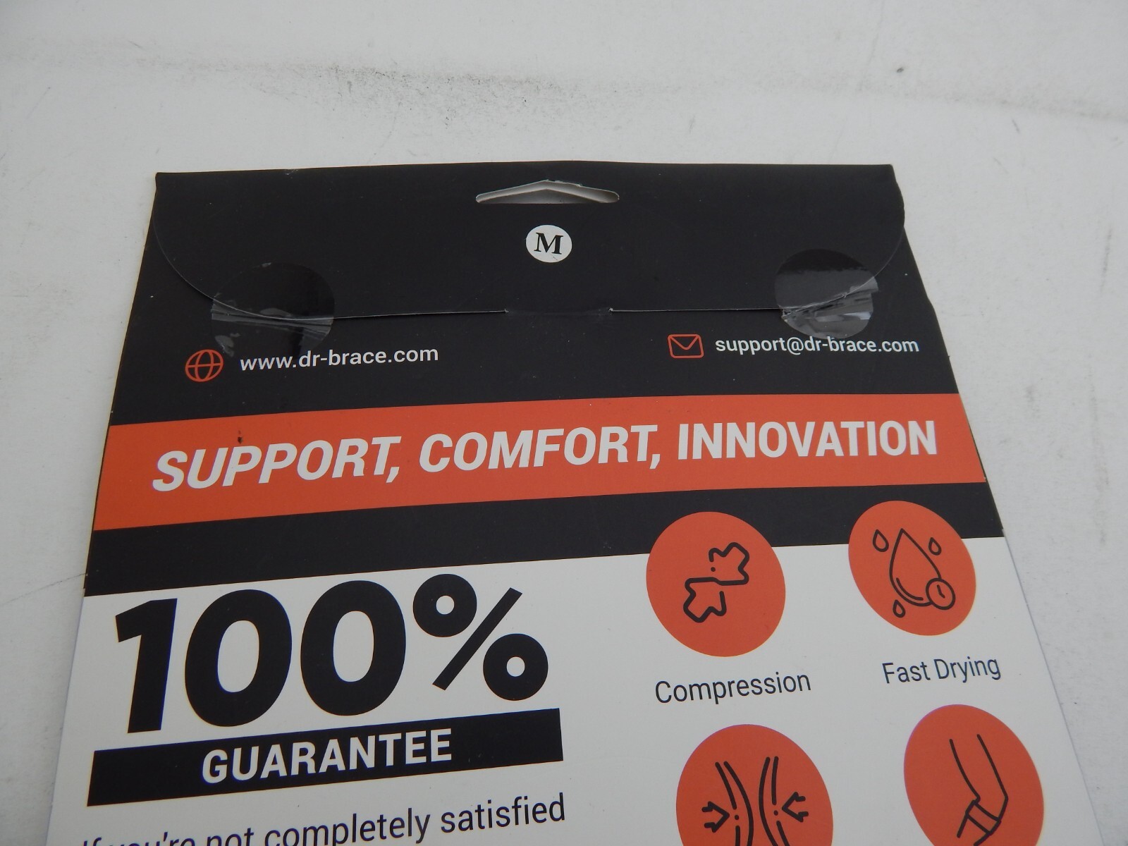 DR. BRACE Elite Ankle Brace Double Gel Pads Adjustable Support Strap M Sports