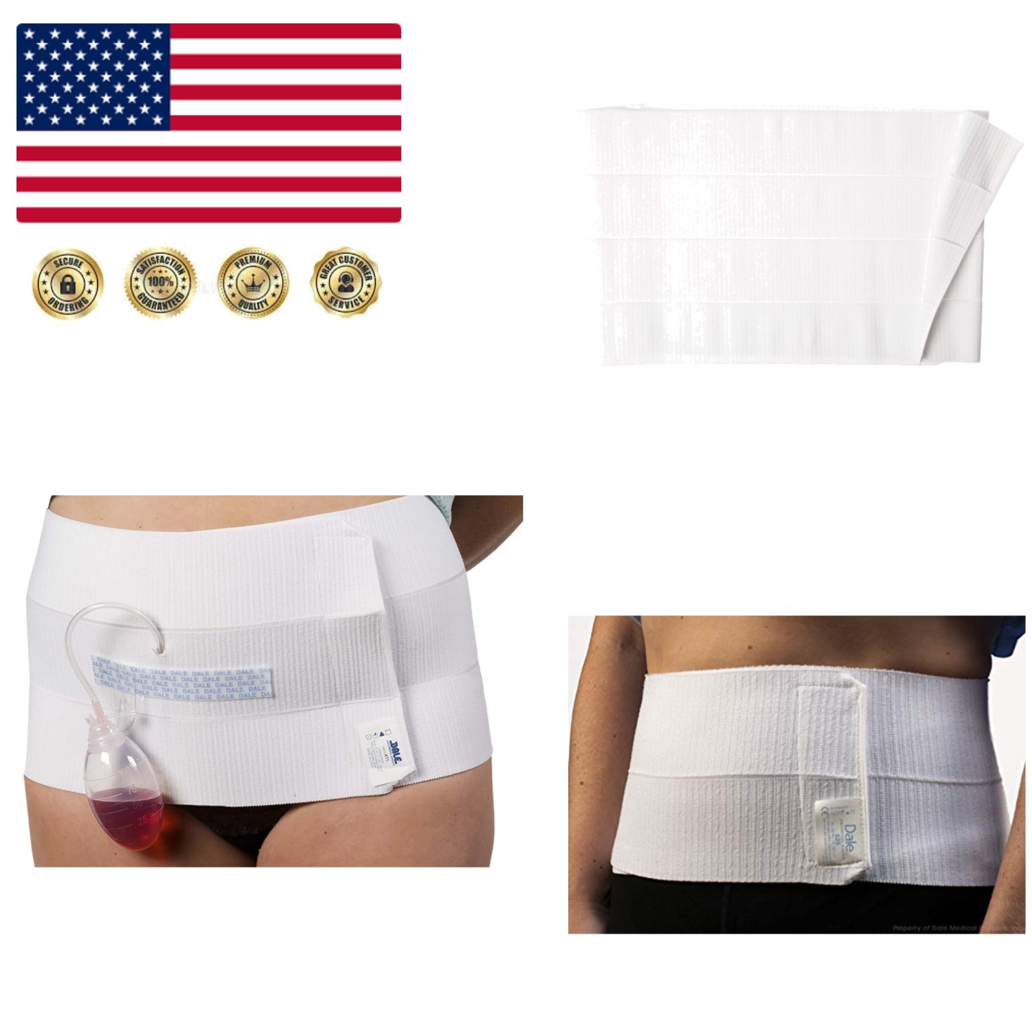 Adjustable White Abdominal Binder 30-45 Inch Waist – Ideal Post-Surgery Support