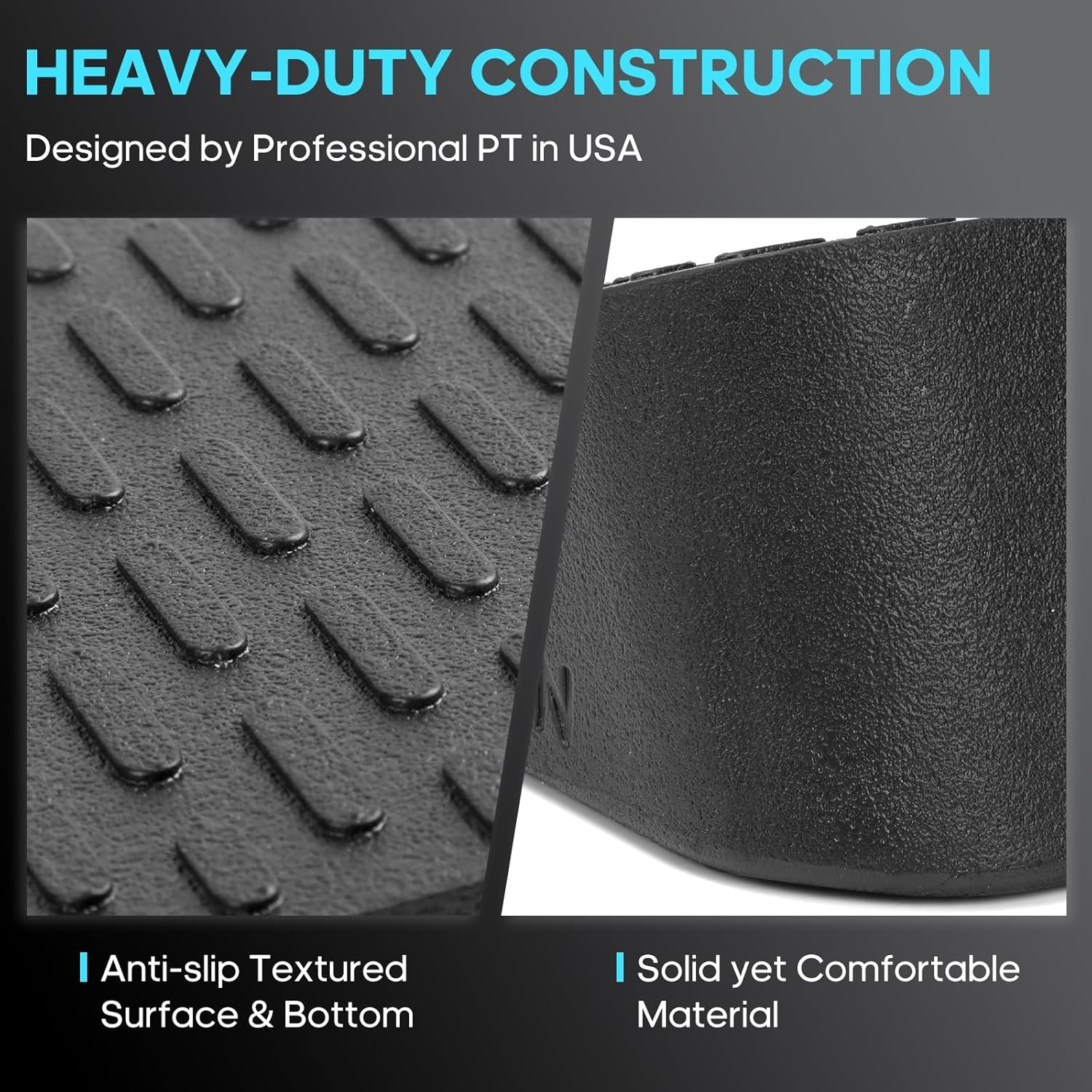 Squat Wedge Elevated Squats Block: Portable Knees Over Toes M-Size, Black
