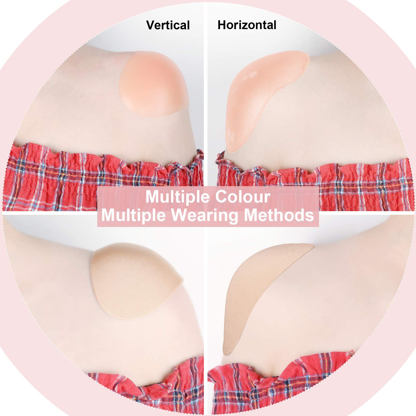 4 Pairs Women Shoulder Pads Push up Soft Adhesive Silicone Anti Slip Enhancer…