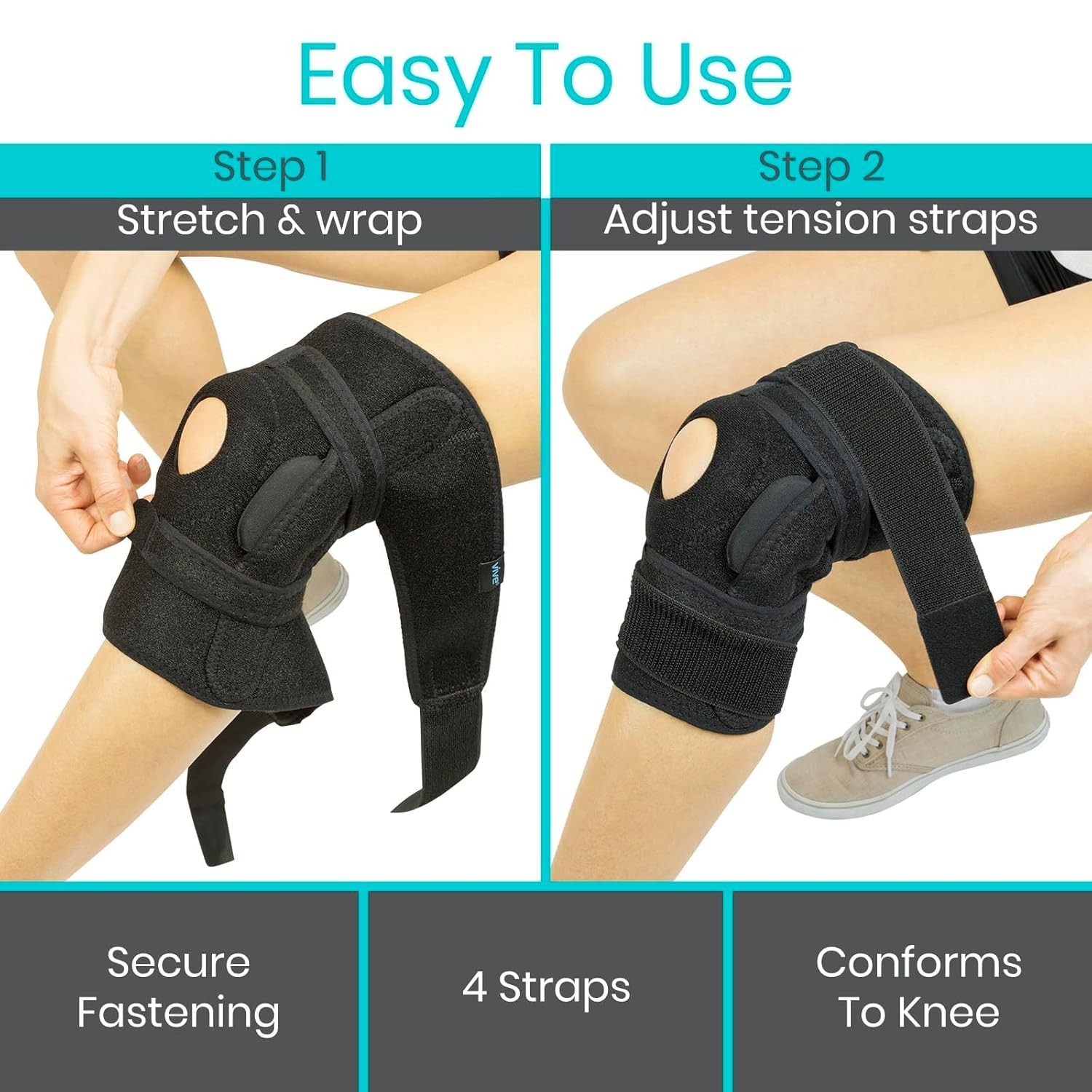 Adjustable Hinged Knee Brace with Removable Supports – Lightweight & Breathable