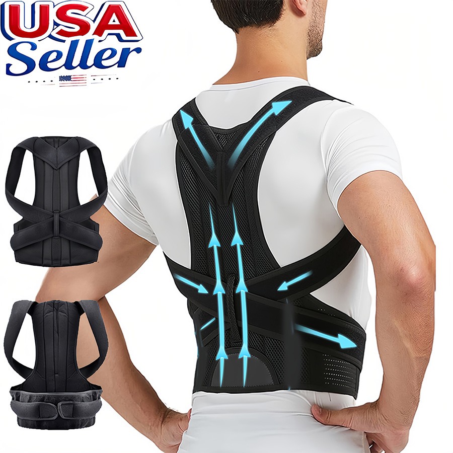 Men Women Adjustable Posture Corrector Back Straightener Support Shoulder Brace
