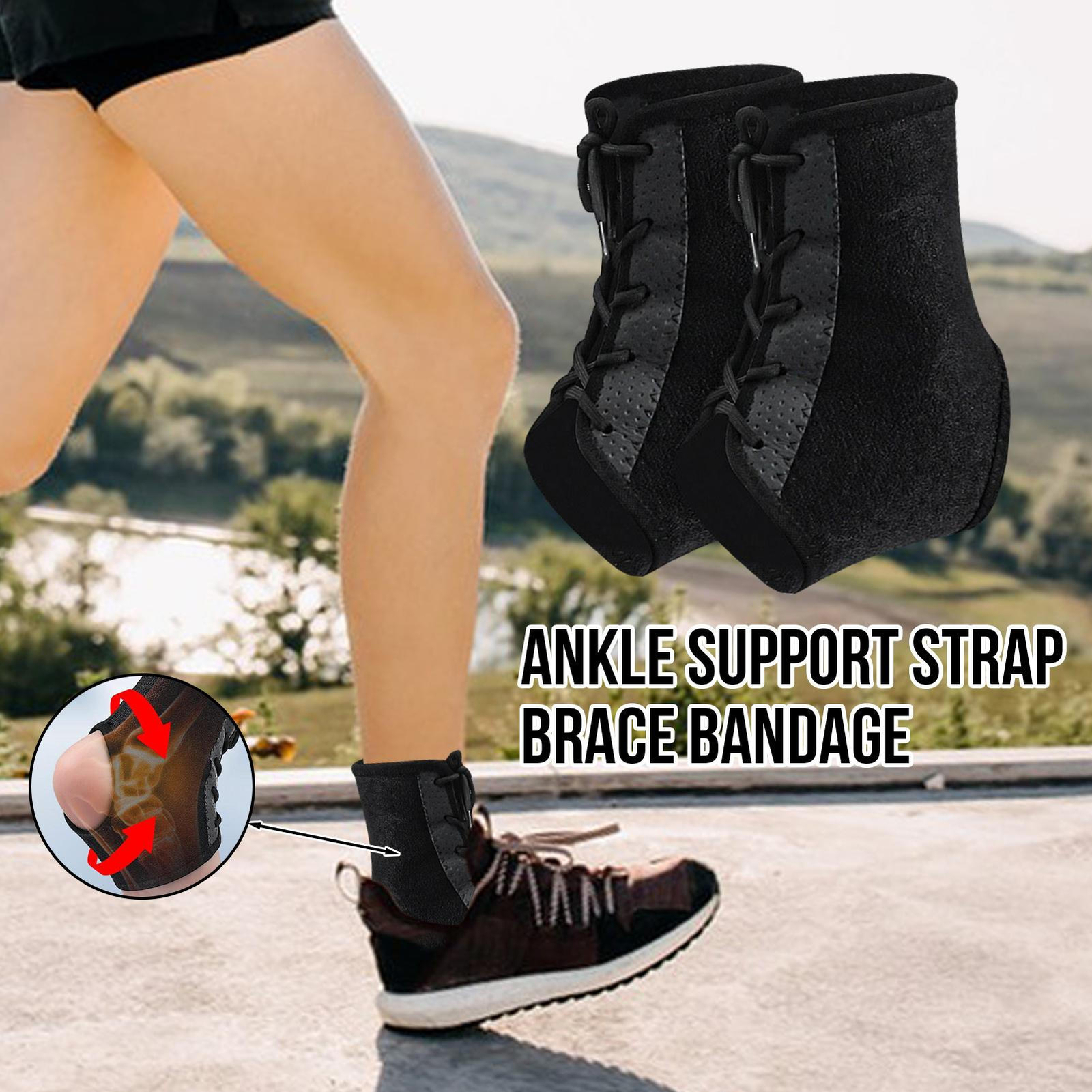 Ankle Support Compression Strap Achilles Tendon Brace Sprain Sports Stabilizer