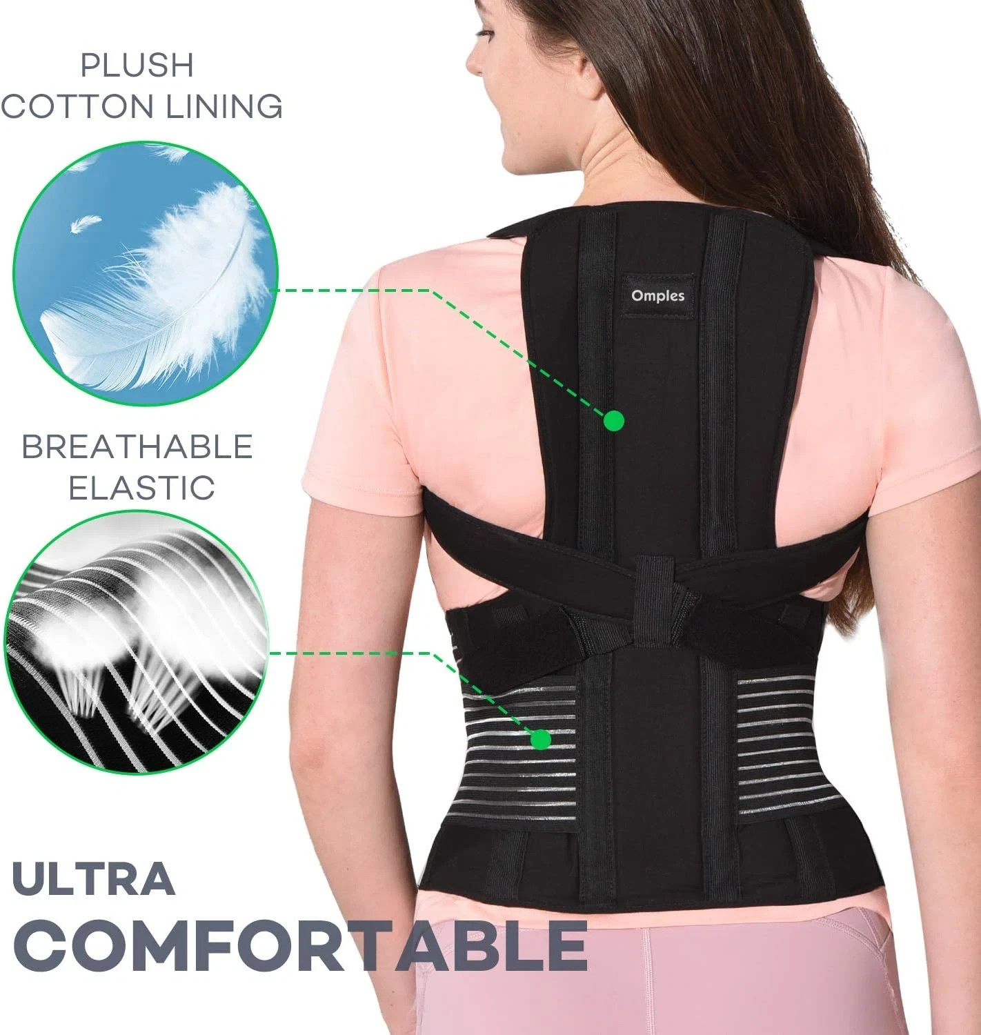 OMPLES Posture Corrector Back Brace Stability Vest Unisex Large – Free US Ship