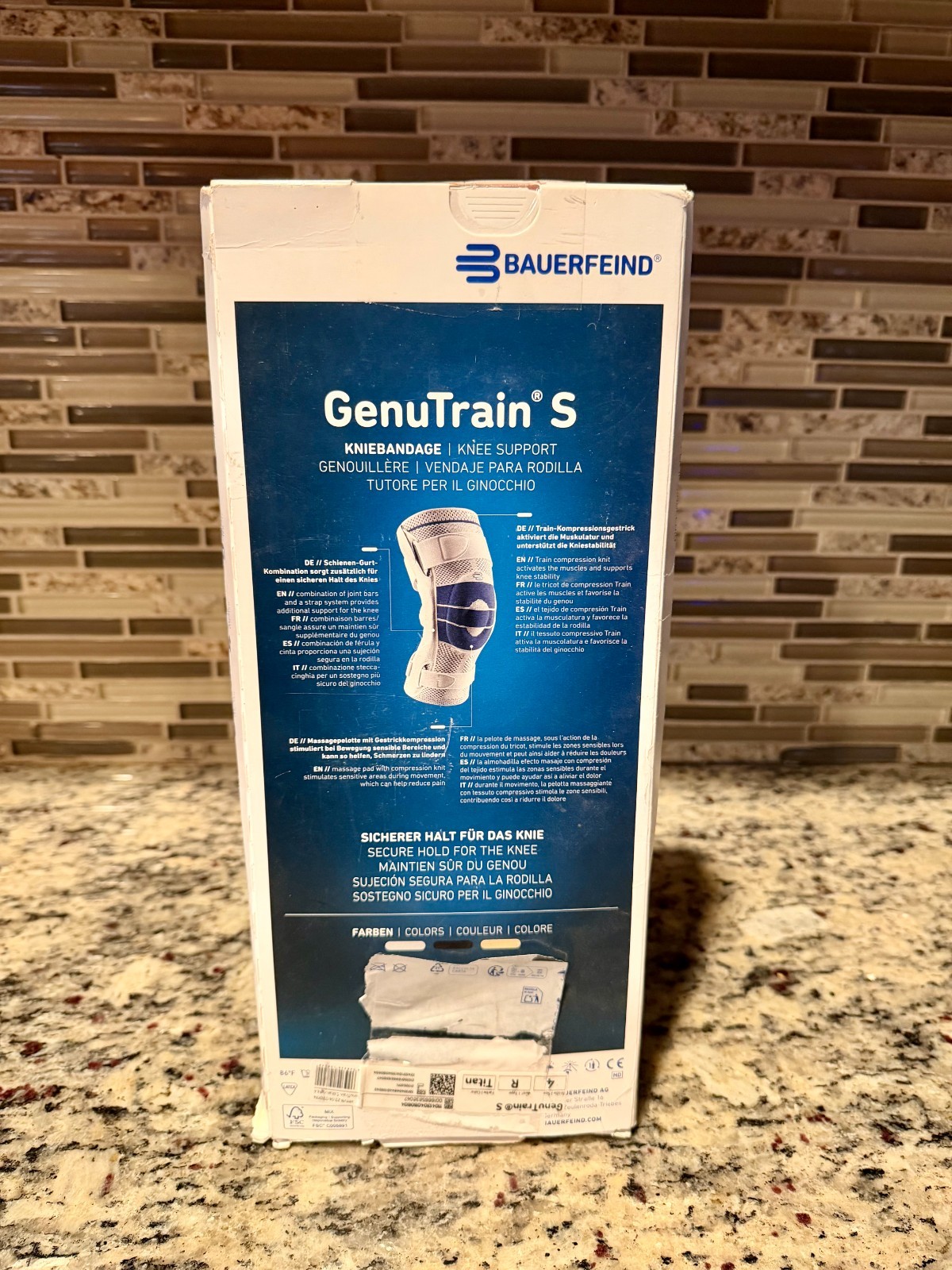 Bauerfeind GenuTrain S Hinged Knee Brace Size 4 Right Titan Gray w/ Box Manual