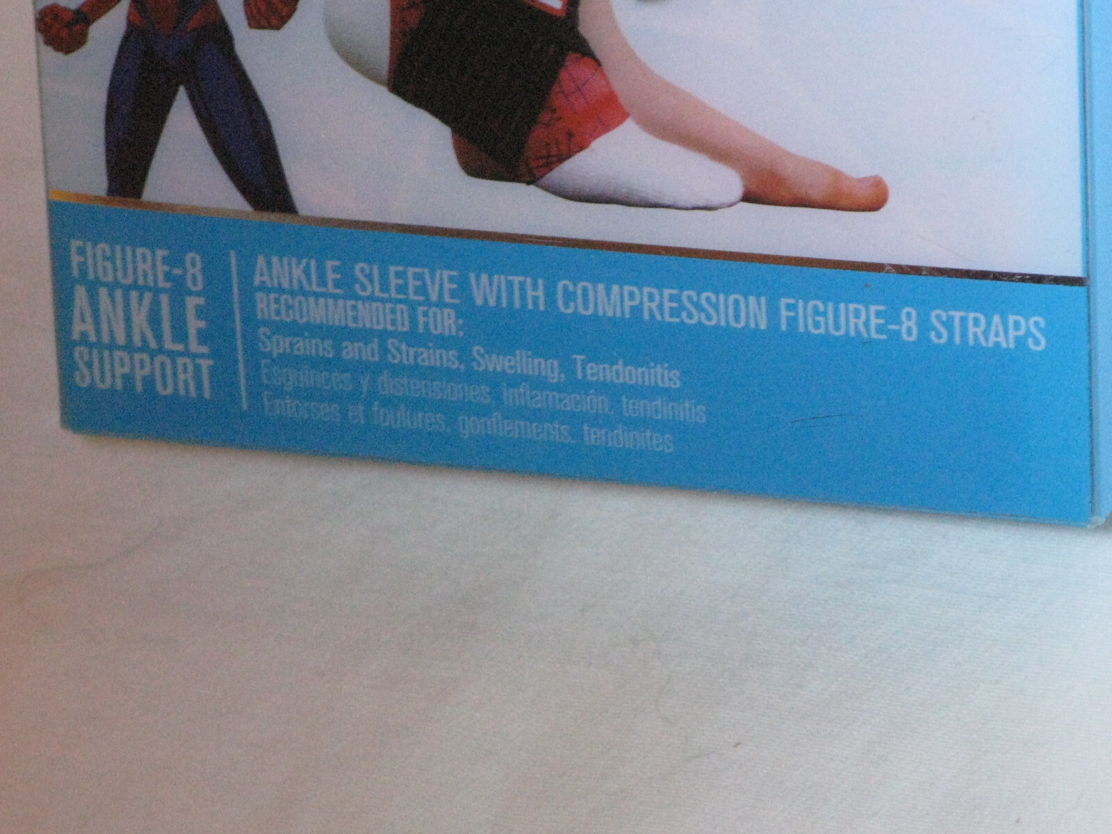 DonJoy Advantage Ankle-Sleeve w Compression Figure-8 Strap Youth Sz Spiderman