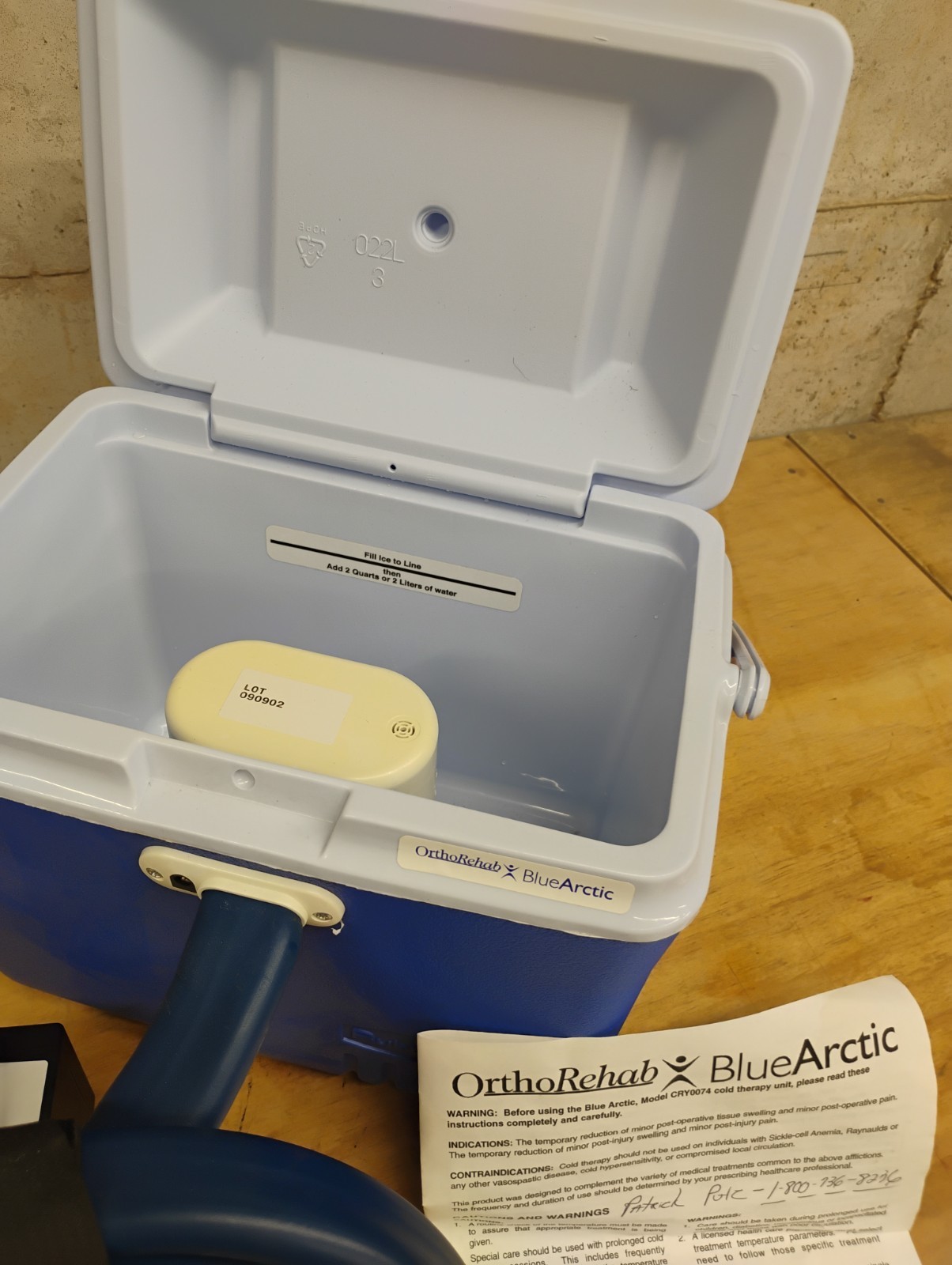 Ortho Rehab Blue Arctic Cold Therapy Unit Pain Reduction From Surgery Or Injury