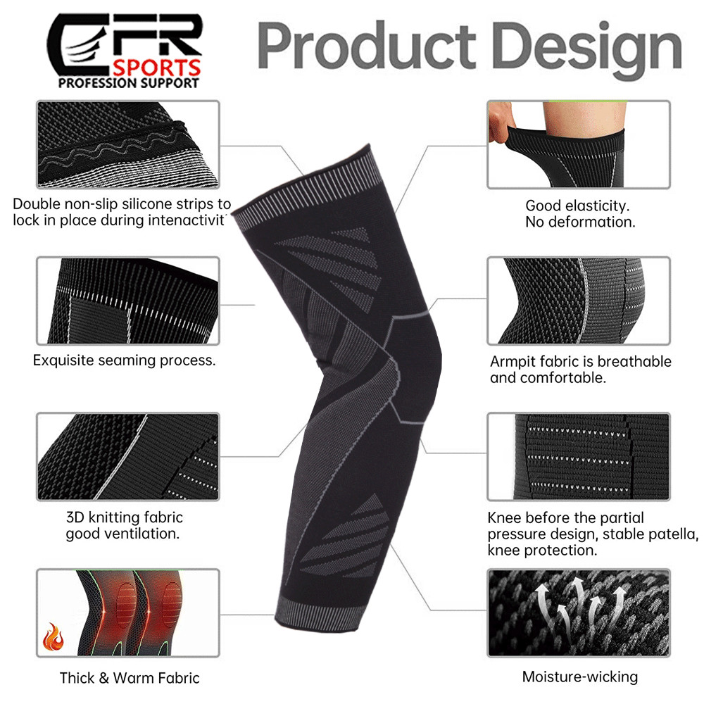 Compression Thigh Sleeve Leg Calf Pain Relief Socks Knee Brace Support Men Women