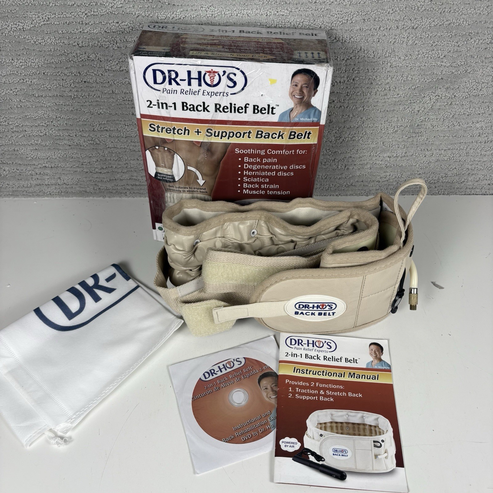 DR HO’S 2 in 1 Decompression Belt Back Pain Relief Lumbar Open-Damaged Box