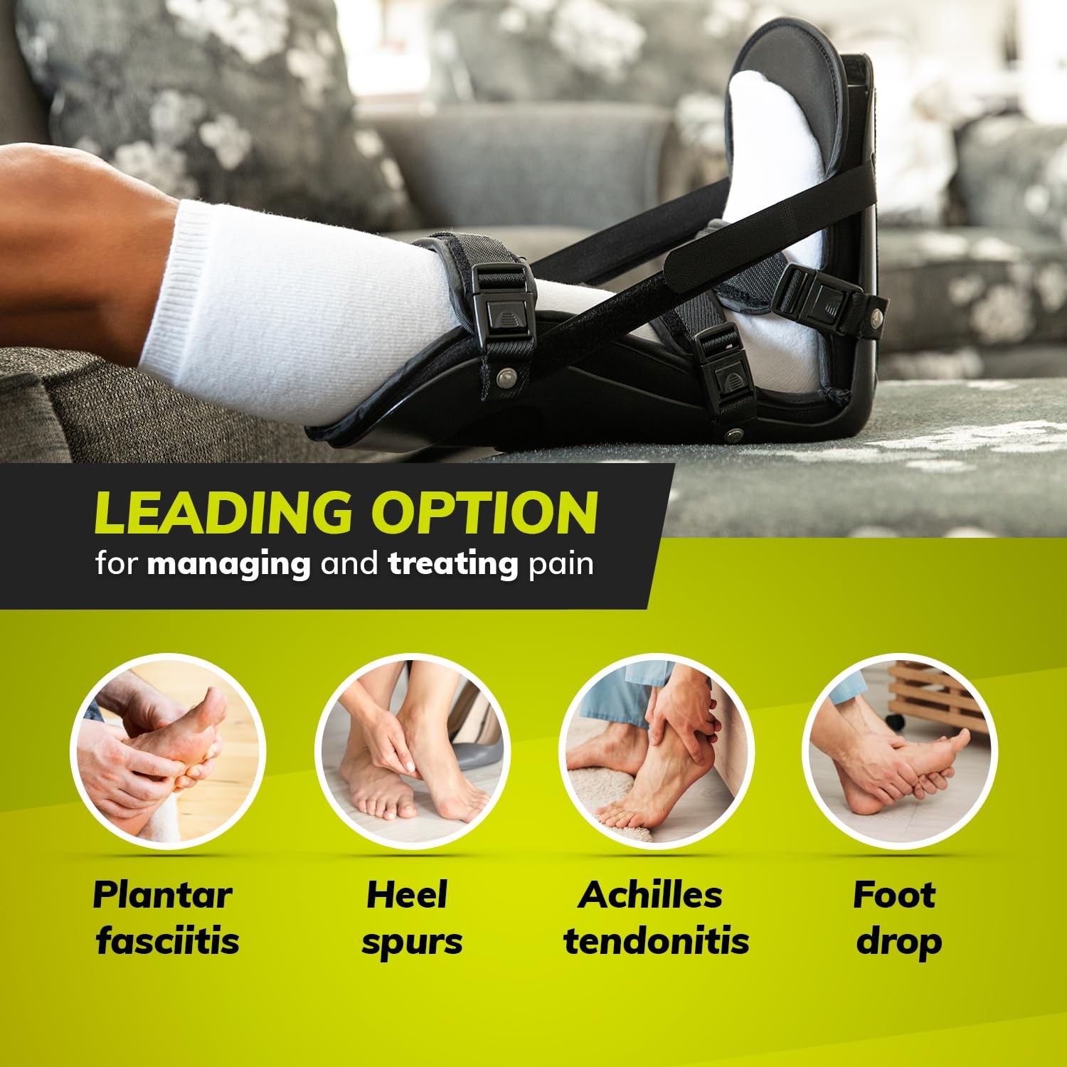 BraceAbility Sleeping Stretch Boot – Plantar Fasciitis Night Foot Splint Adju…