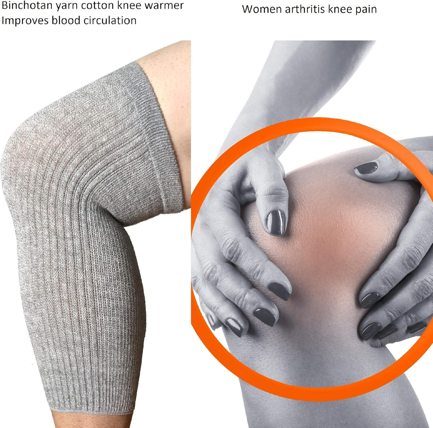 Elastic Cotton Knee Warmers, Knee Sleeves for Men and Women – Circulation Suppor