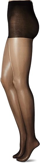 Secret Silky Support Leg Control Top Pantyhose (Size: C) Jet Black