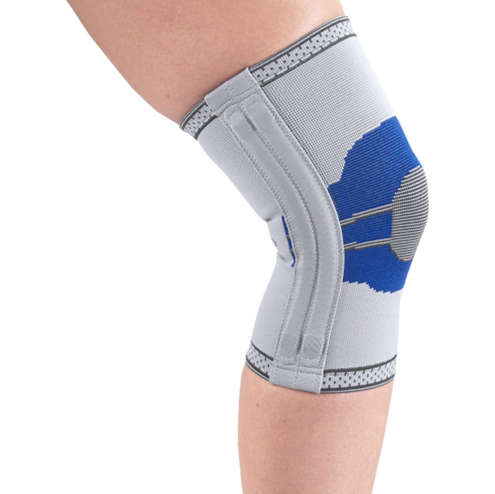 Champion Elastic Knee Support Compression Sleeve, X-Small, Gray (Side Stays)