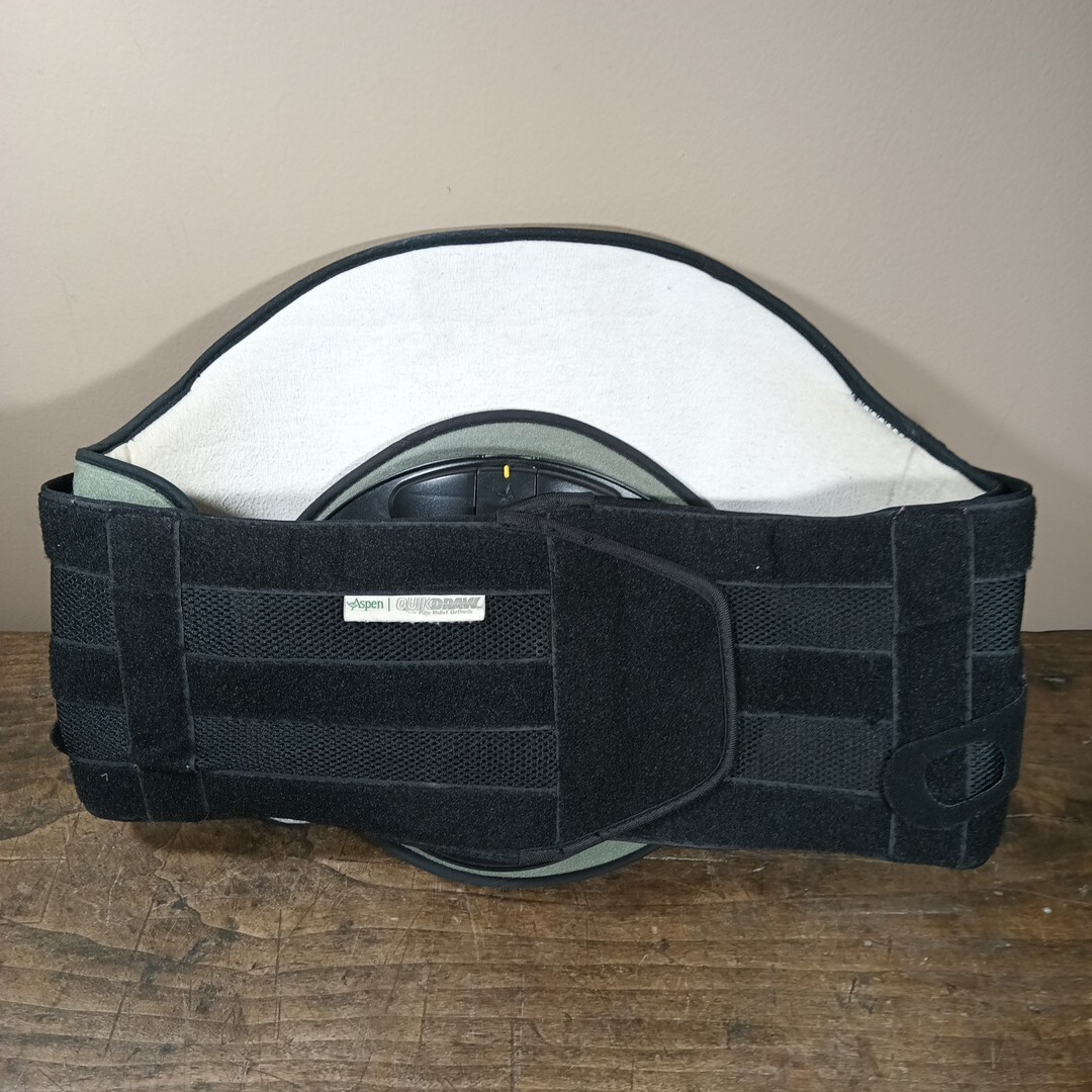 Aspen Contour Quickdraw Lumbar Spine Adjustable Back Brace Black Sz Large