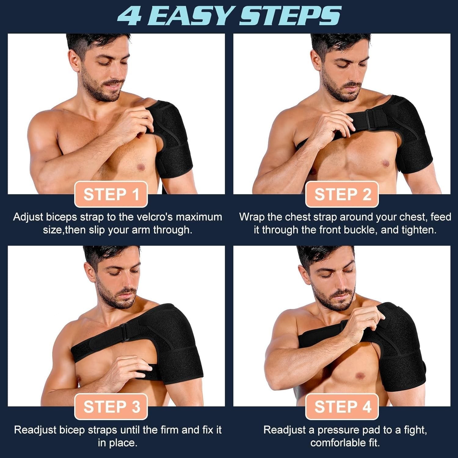 Torn Rotator Cuff Compression Shoulder Brace – Adjustable Arm Sling & Immobil…