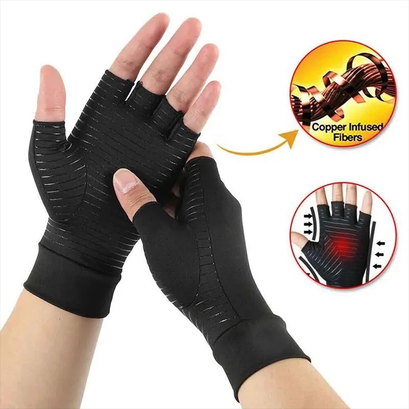 Copper Arthritis Compression Gloves Hand Support Pain Relief Joint Self Care USA