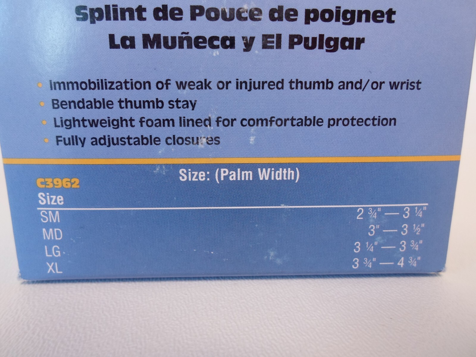 Scott Left Hand Small Wrist Splint Thumb Black Professional Grade 2-3/4″ -3-1/4″