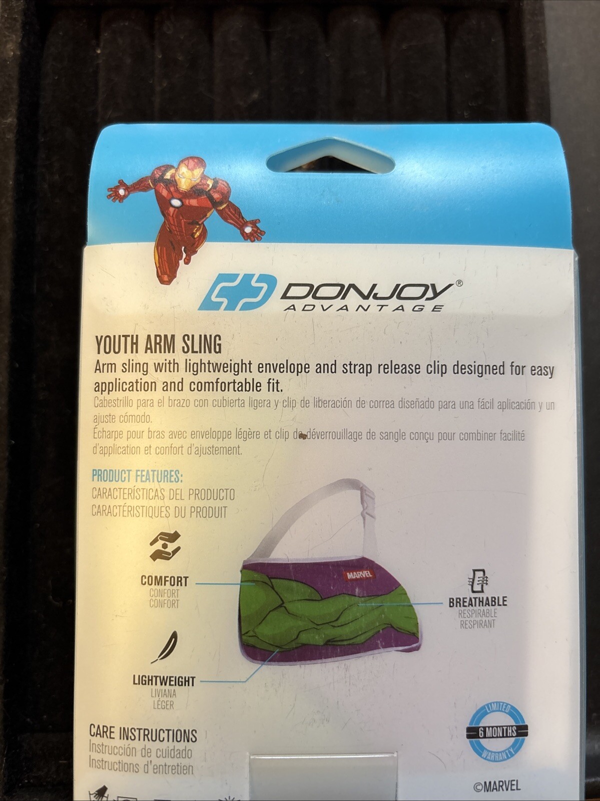 DonJoy Marvel Hulk Mild Shoulder Arm Sling Adjustable Youth Size
