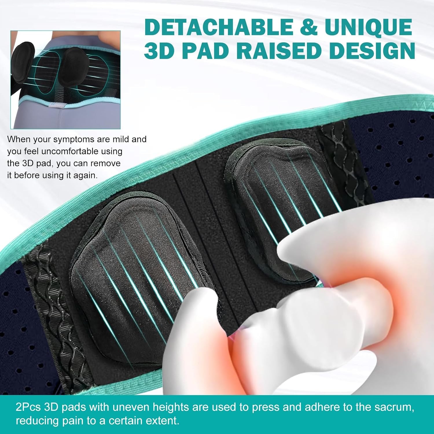 Universal Sacroiliac Hip Belt with Double 3D Pad Anti Slip Strips for Lower