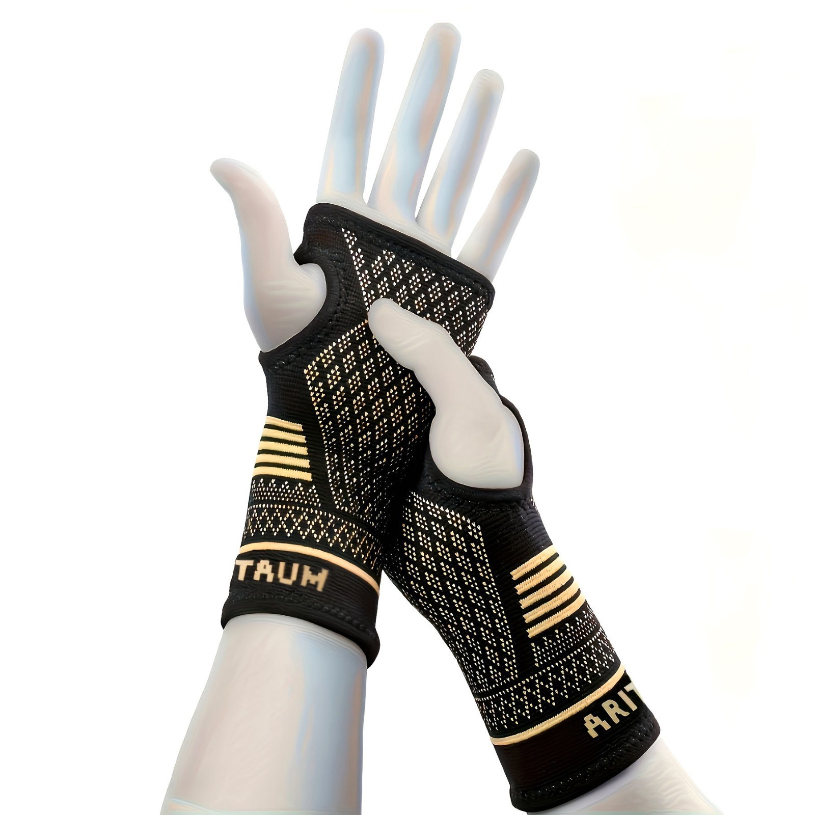 Copper Wrist Compression Sleeve 1 Pair Brace Support Carpal Tunnel Arthritis