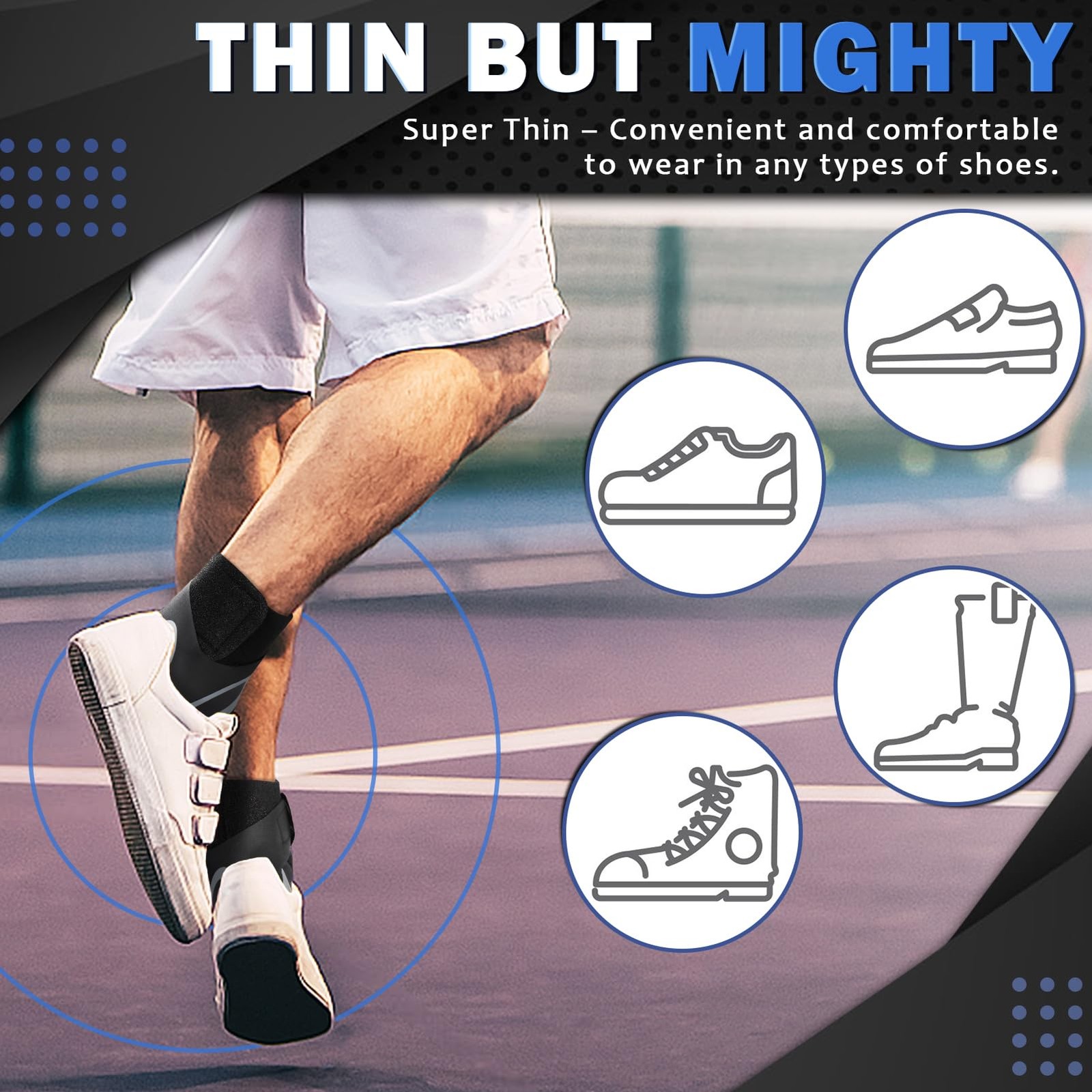 beister 1 Pair Ankle Support Breathable Neoprene Medium (Pack of 2), Black