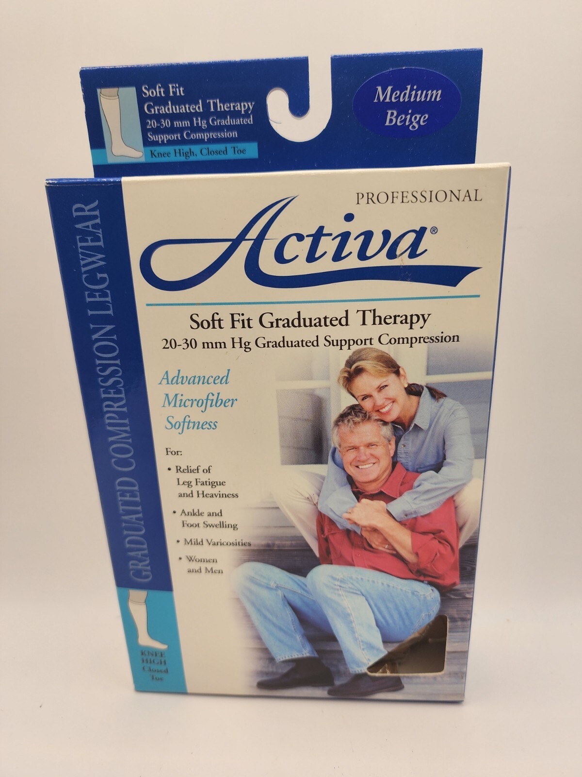 ACTIVA KNEE HIGH Men/Women 20-30mmHG Soft Fit Graduated Compression, Closed Toe