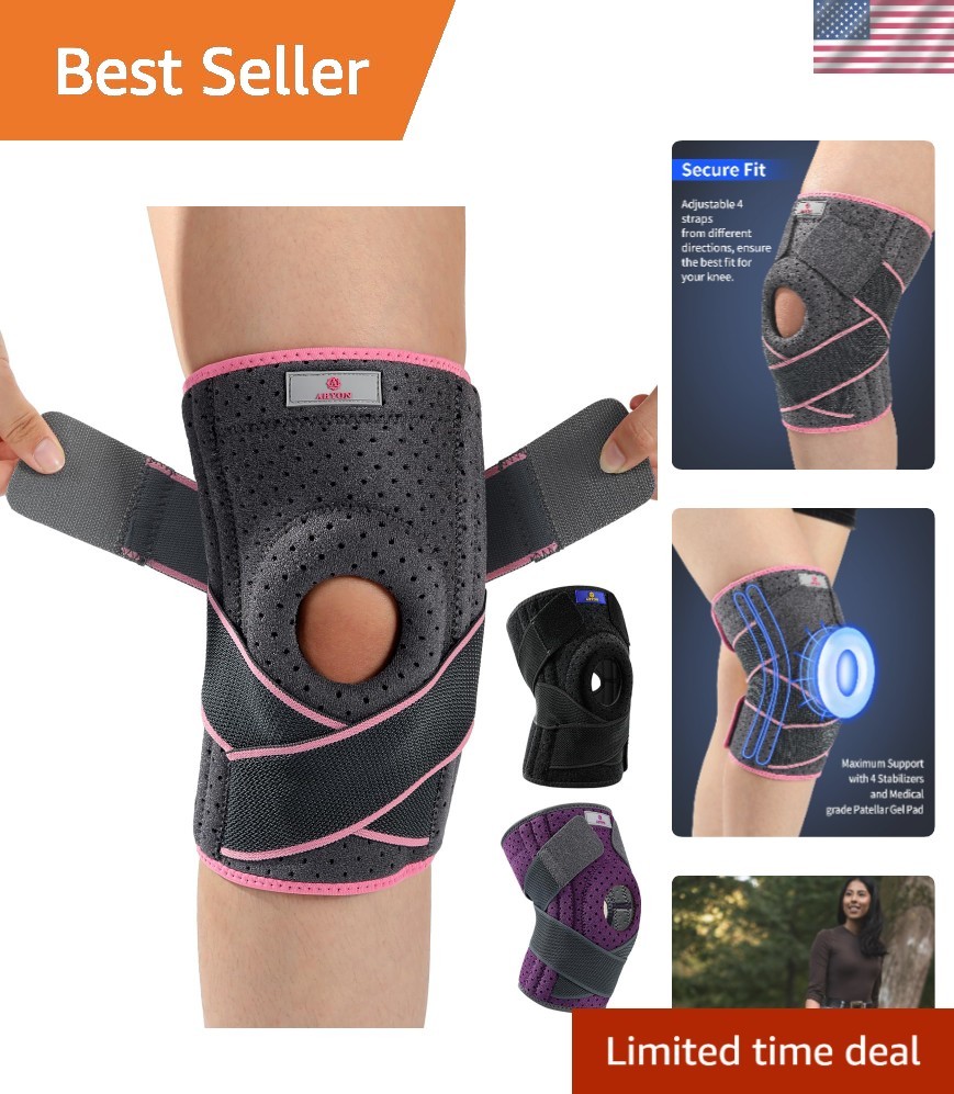 Adjustable Knee Brace with Dual Stabilizers for Meniscus Tear Recovery