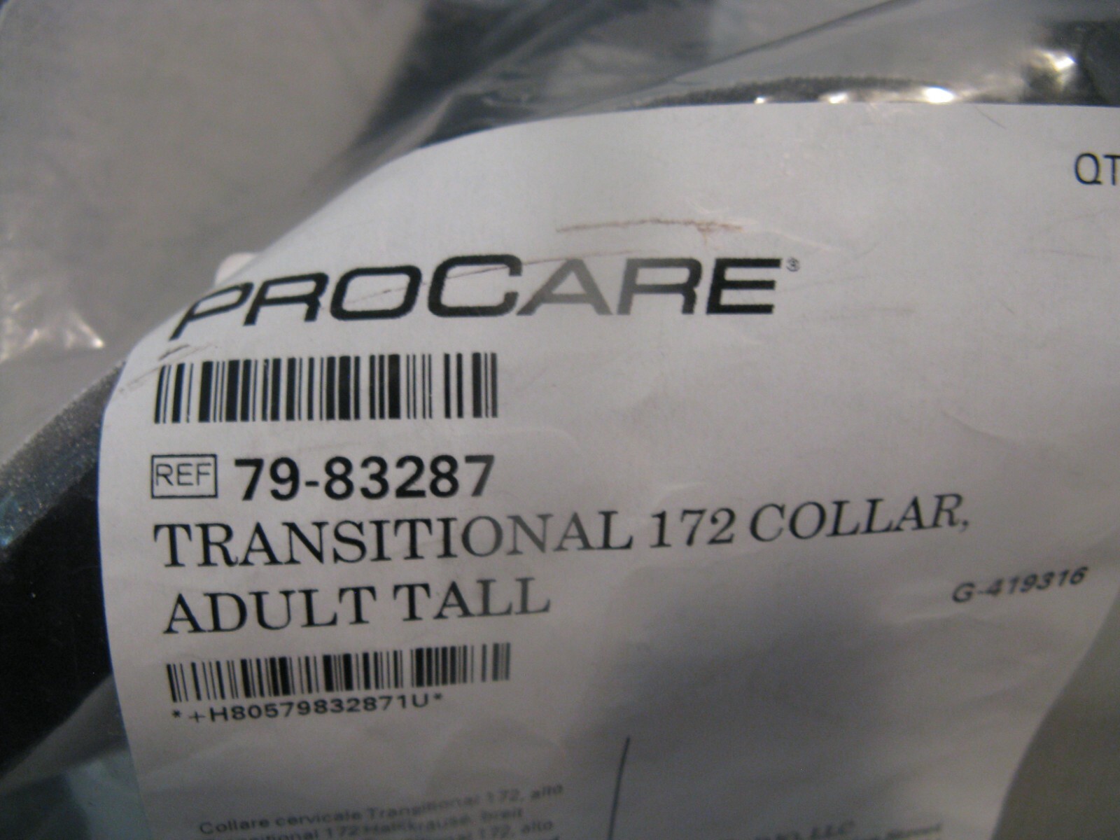 PROCARE Transitional 172 Cervical Collar Adult Tall 79-83287 NEW