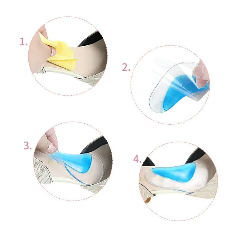 2Pcs/4Pcs Silicone High Heels Arch Support Flat Shoes Insoles Unisex Flatfoot Or