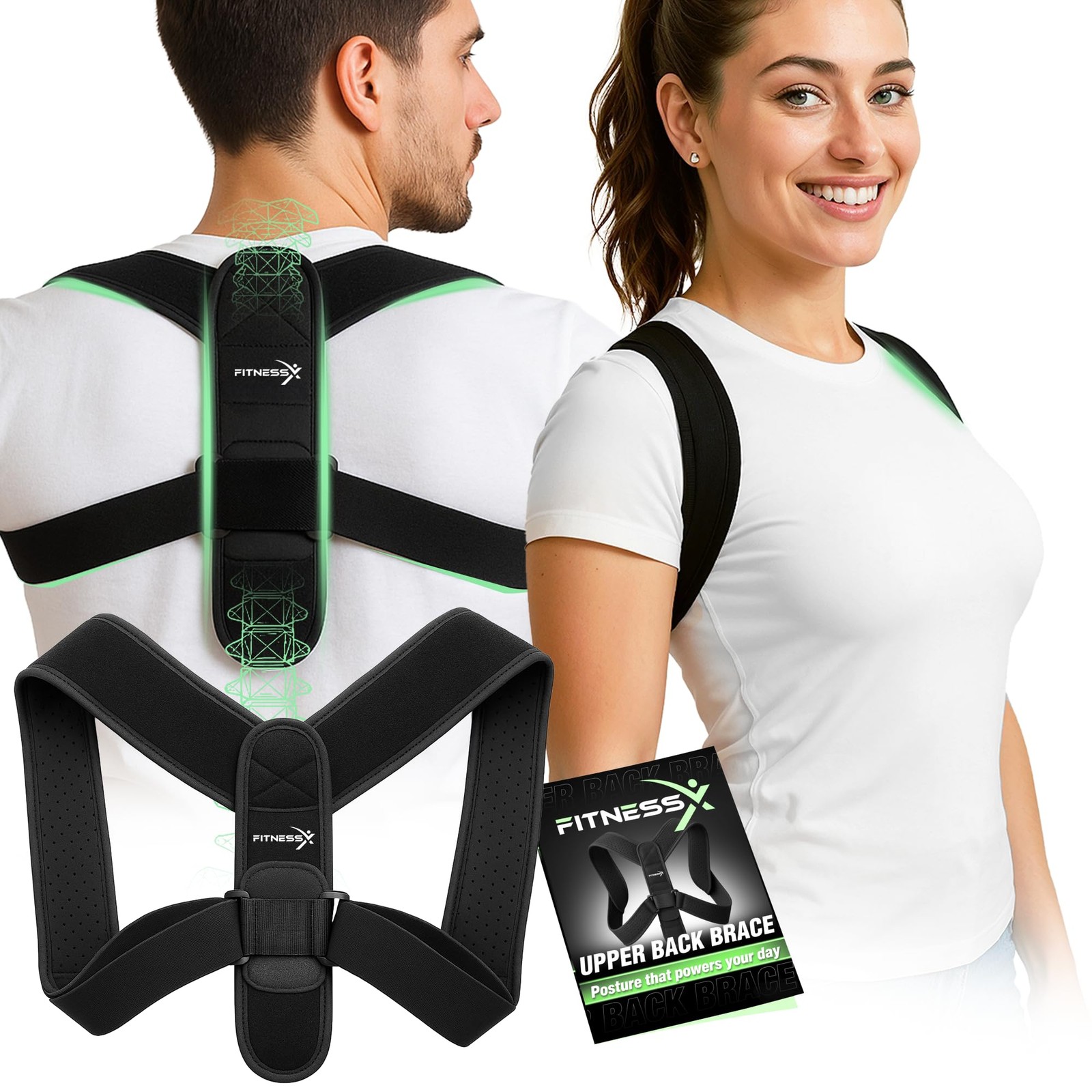 Posture Corrector for and Men – Adjustable Back Brace Posture Corrector & Upp…