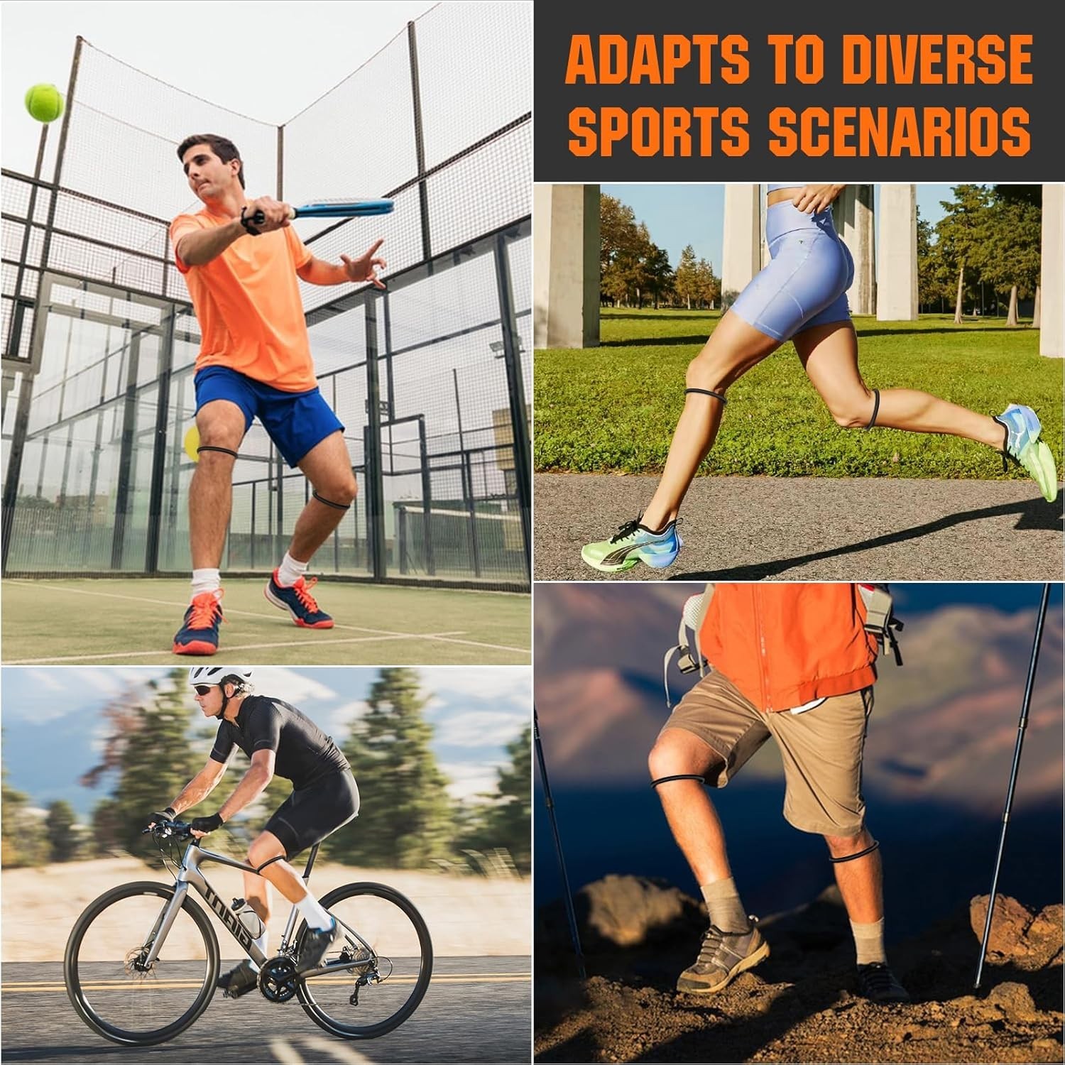 Value Pack: 2PCS Silicone Knee Support Straps for Basketball, Running, and More