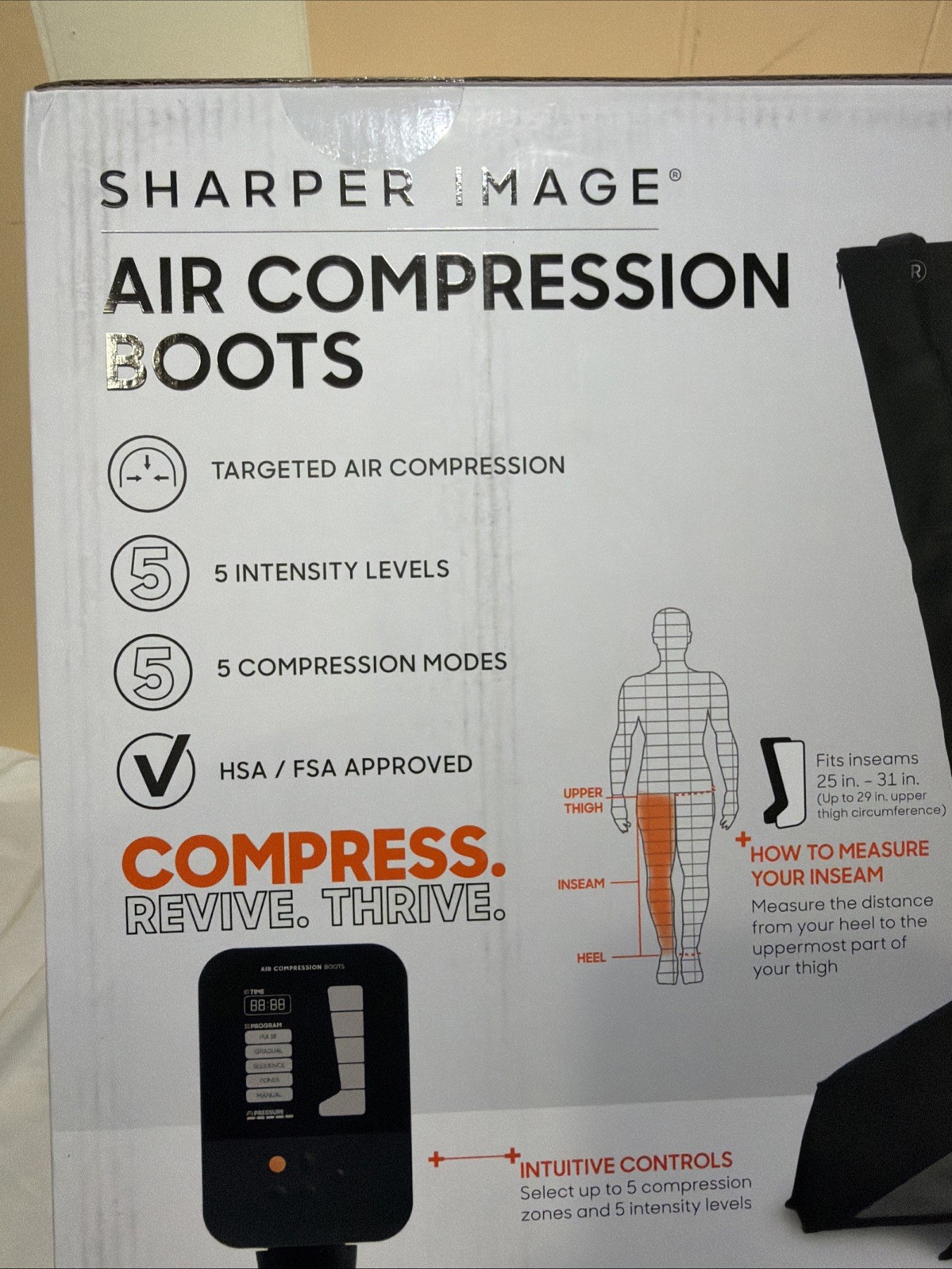 SHARPER IMAGE Air Compression Boots Small-Medium Muscle Massager. Black. New