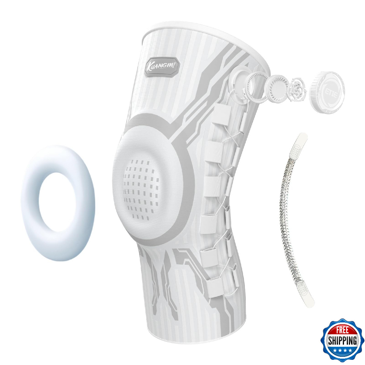 Kuangmi Knob Knee Brace for Pain Relief, Knee Support with Patella Gel Pad & Sid