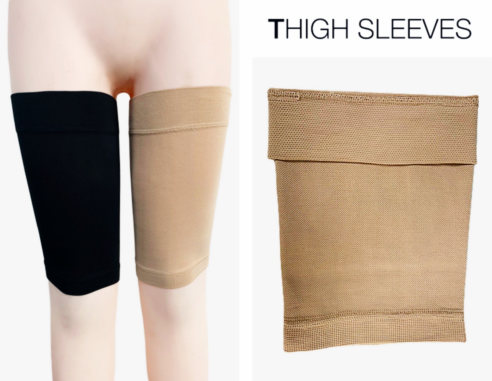 Pair Thigh High Elasti Nylon Knitted Brace Support Sleeve Antislip Compres✅J9110