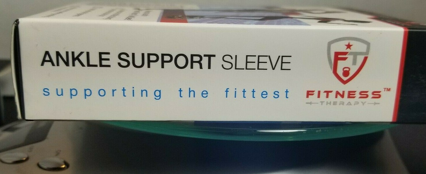 Large Ankle Support Sleeve Fitness Therapy Nylon Latex Spandex Black 9 Inch B1A