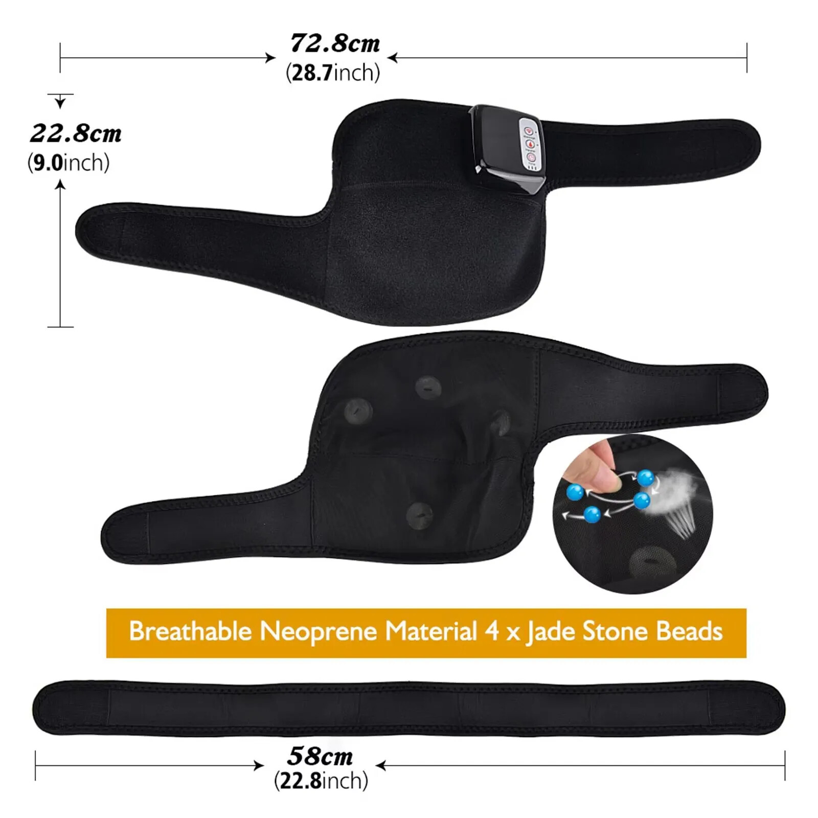 Rechargeable Hot Compress Joint Care Wrap Cordless Vibration Knee Pad Massager