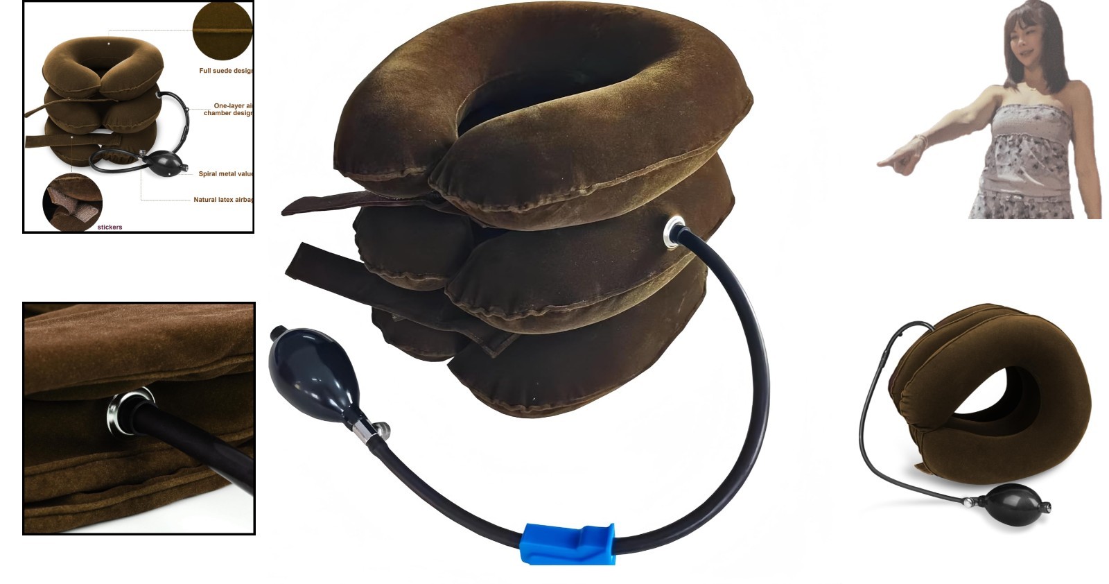 Inflatable Cervical Neck Traction Device for Chronic Pain Relief & Spine Support