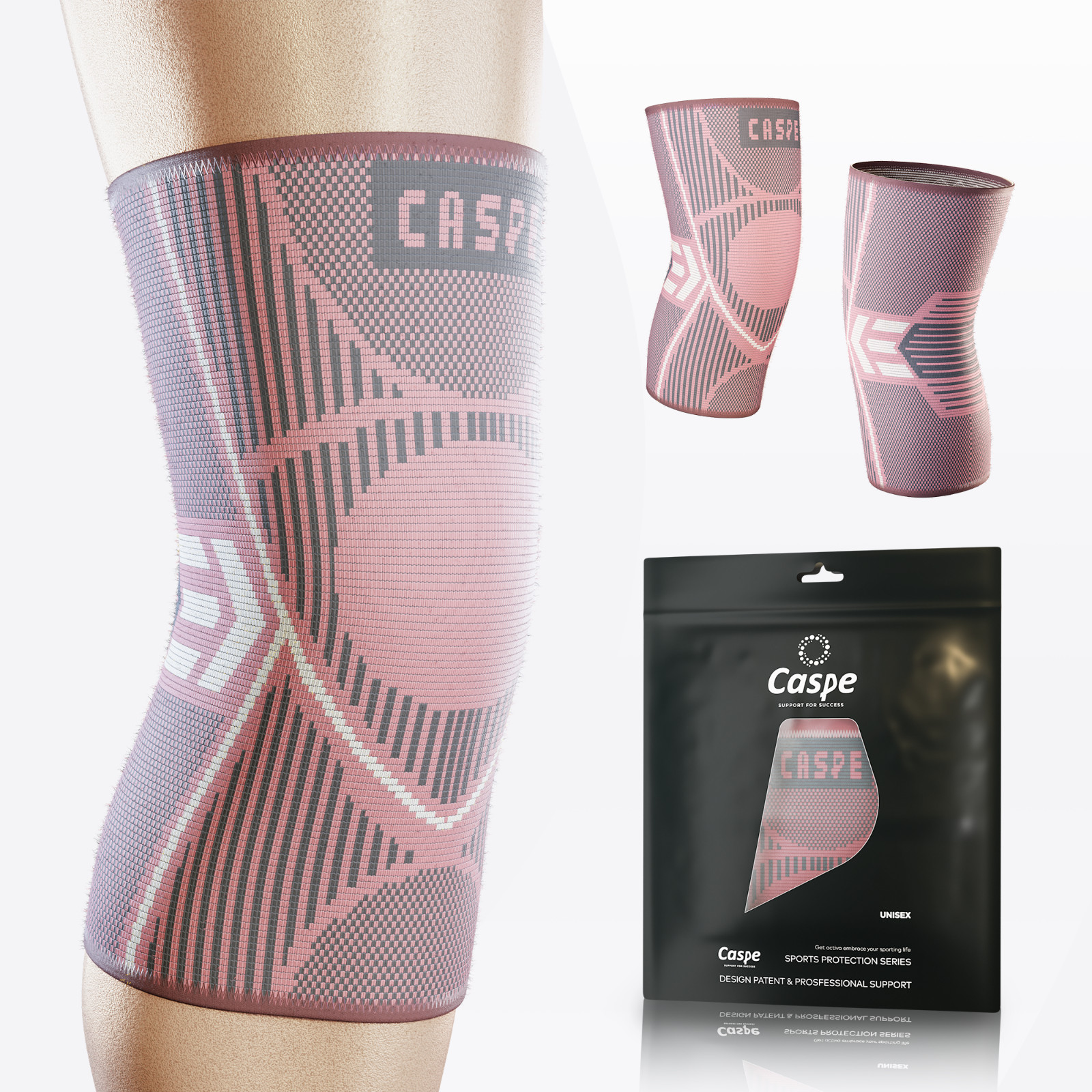 Caspe 2pcs Knee Sleeves Compression Brace Support Sport Joint Injury Pain Relief