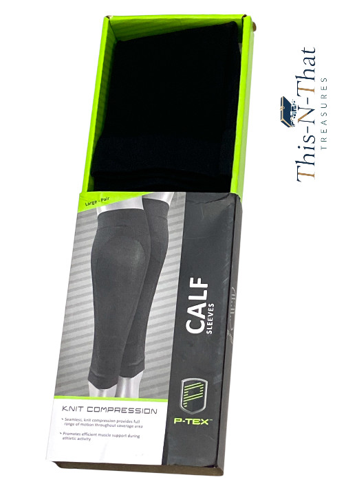 P‑TEX Calf Sleeves Large Knit Compression Support for Circulation & Muscle