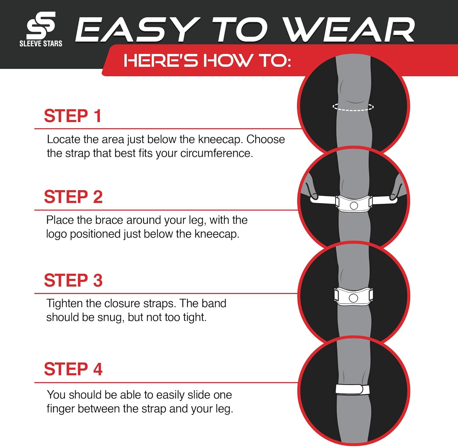 Sleeve Stars Swedish Brand Patellar Tendon Support Strap for Women & Men Effecti