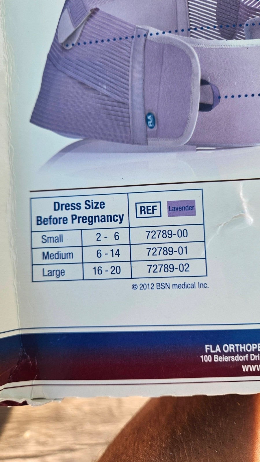 FLA Pro-Lite Deluxe Maternity Support Belt Lavender Small for Lower Back PainZ12