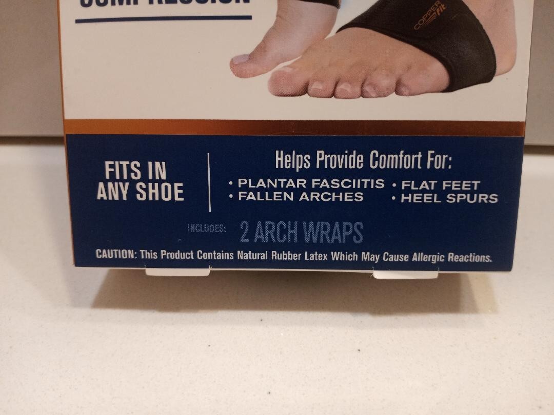 Copper Fit-Arch Relief Plus-With Orthotic Support( Black) Special bonus buy!