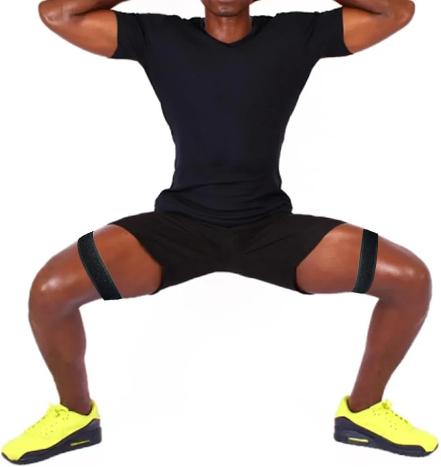 Thigh Compression Strap IT Band Brace Support Running Gym Pain Relief Black