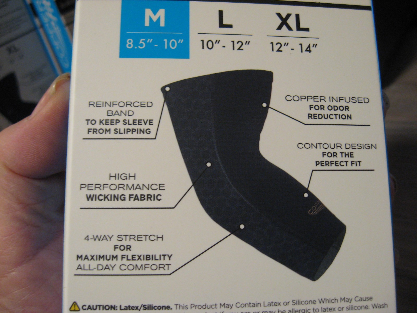 Copper Fit Infused Elbow Sleeve – Compression – Black – Unisex – Med 8.5″ to 10″