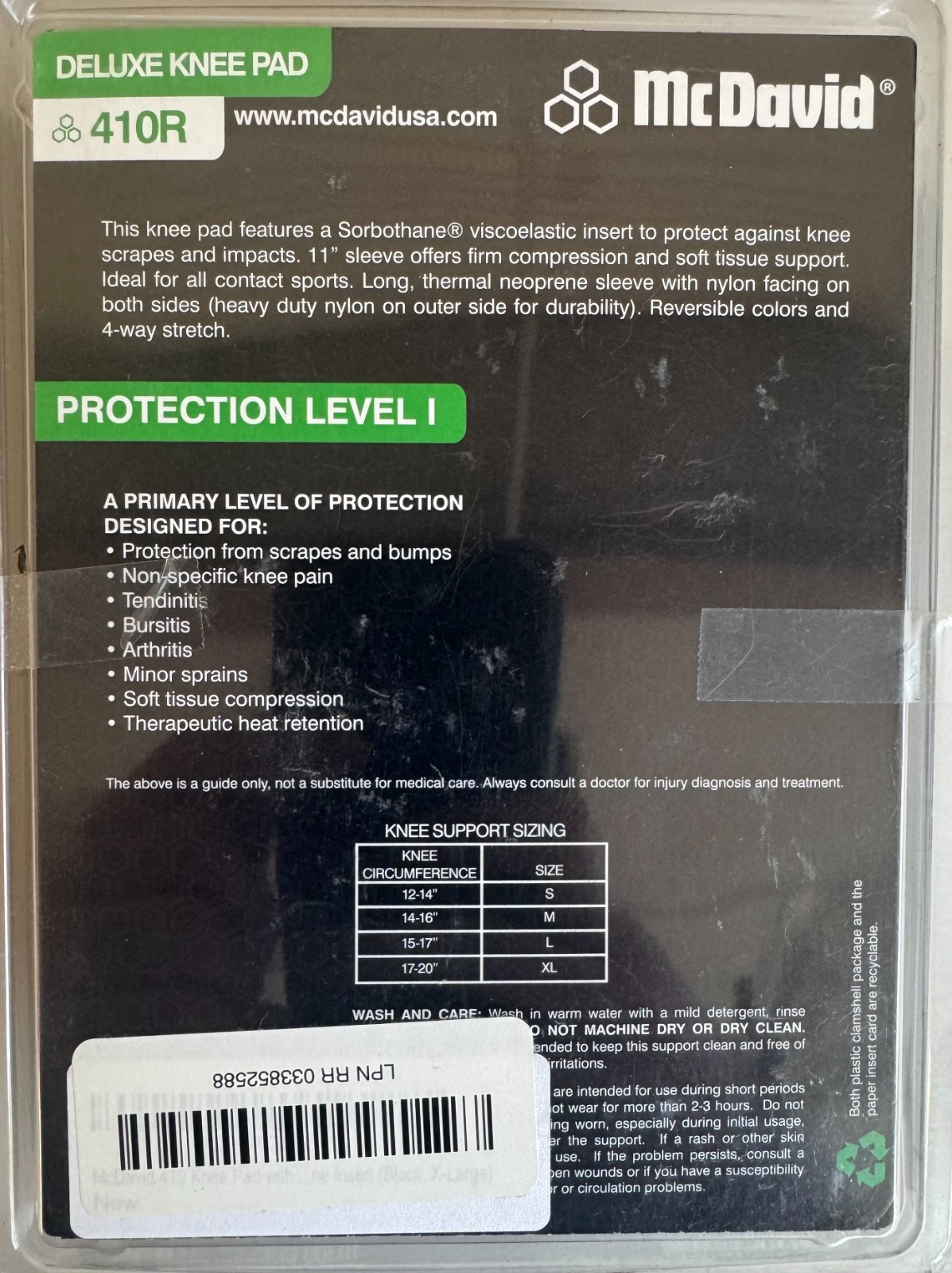 McDavid 410R Deluxe Knee Pad (Size S)