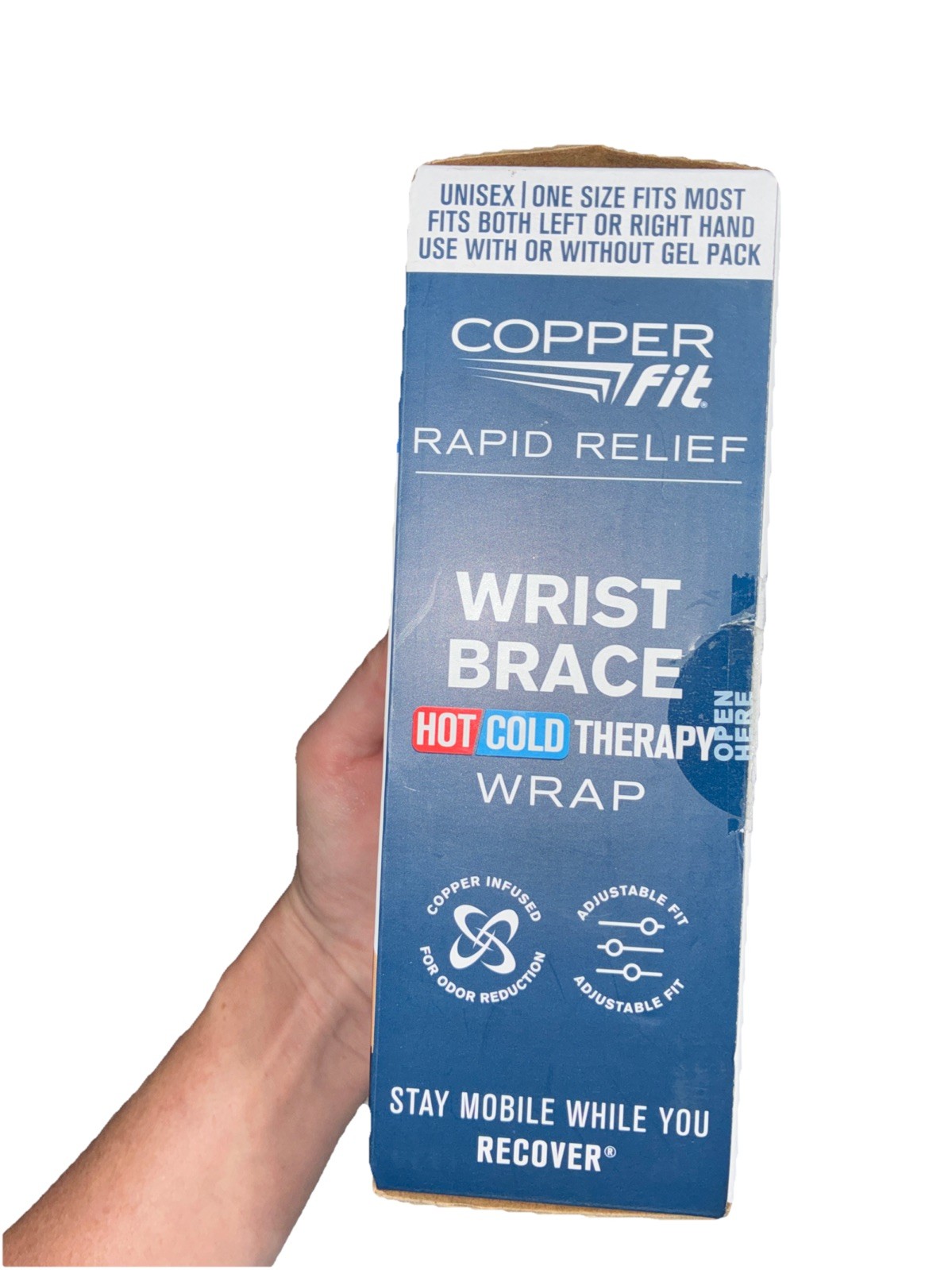 Copper Fit Unisex Adult Rapid Relief Adjustable Wrist Wrap Hot Cold Therapy Care