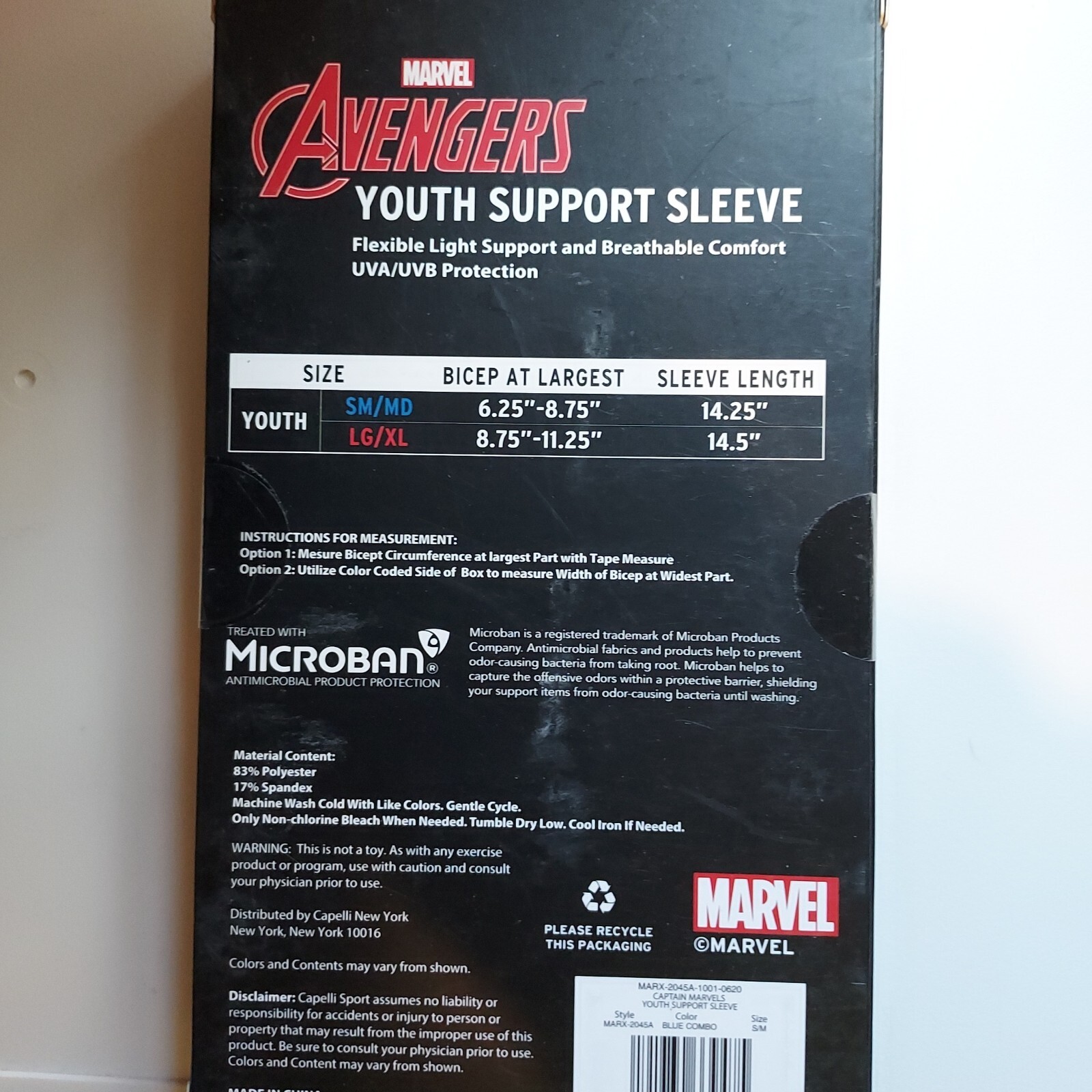 NEW Marvel Captain Marvel Youth Support Sleeve S/M Small / Medium compression