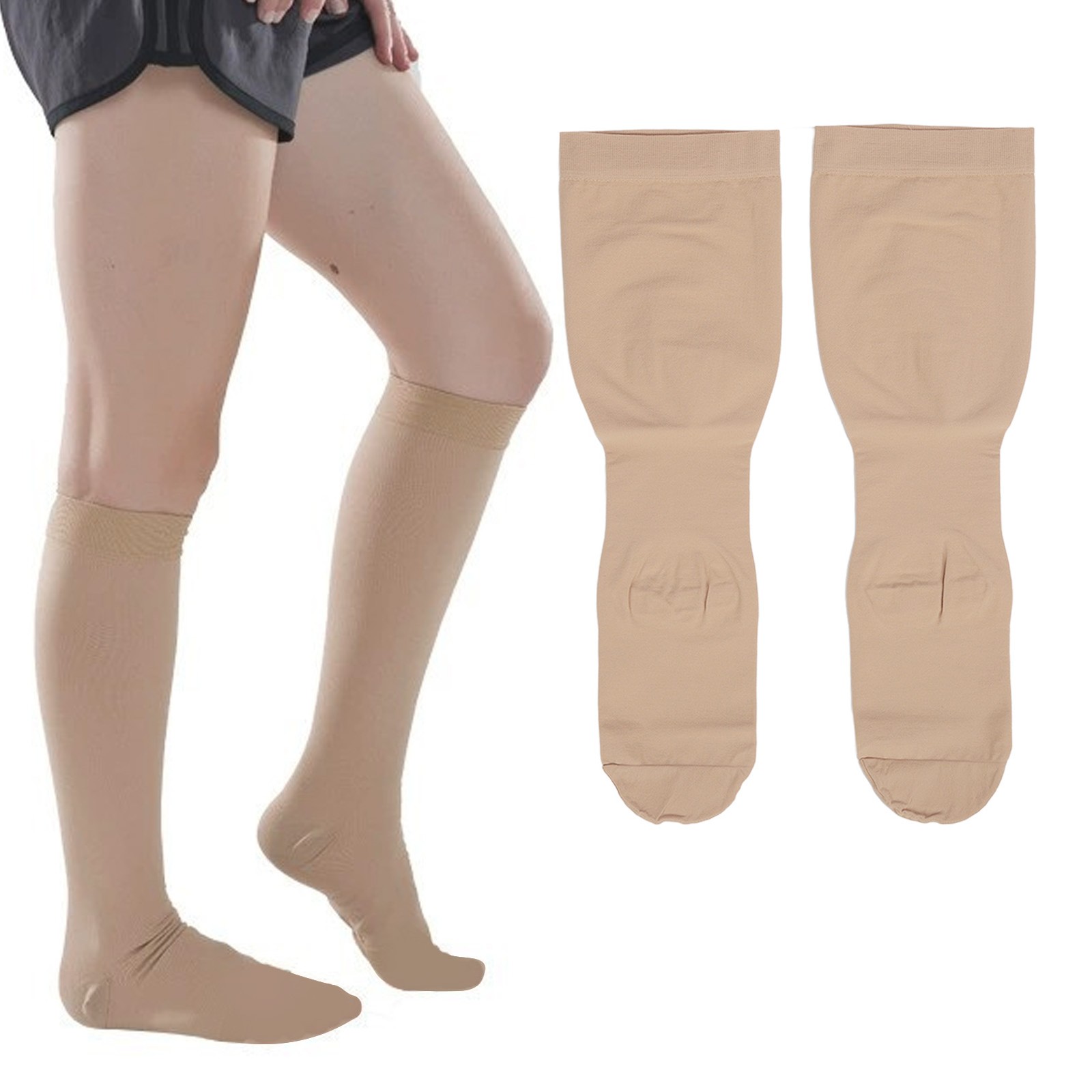 5 Pair Knee High Compression Socks For Varicose Vein Support Easy To Use