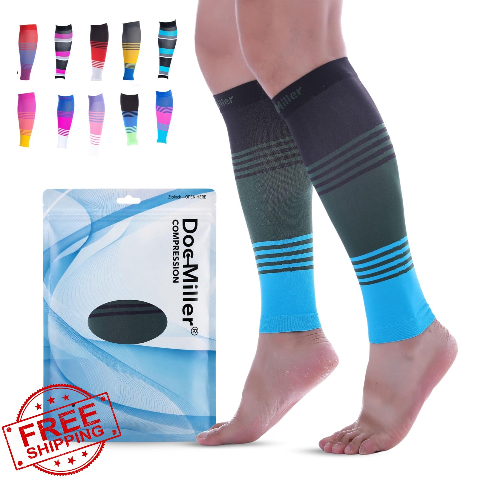 Doc Miller 2X-Large Black Green Blue Calf Sleeve