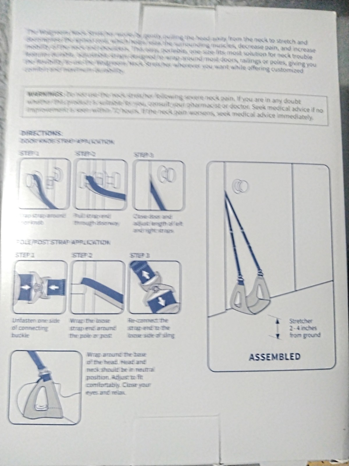 Walgreens Neck Stretcher Portable Reusable Adjustable Strap NEW IN BOX